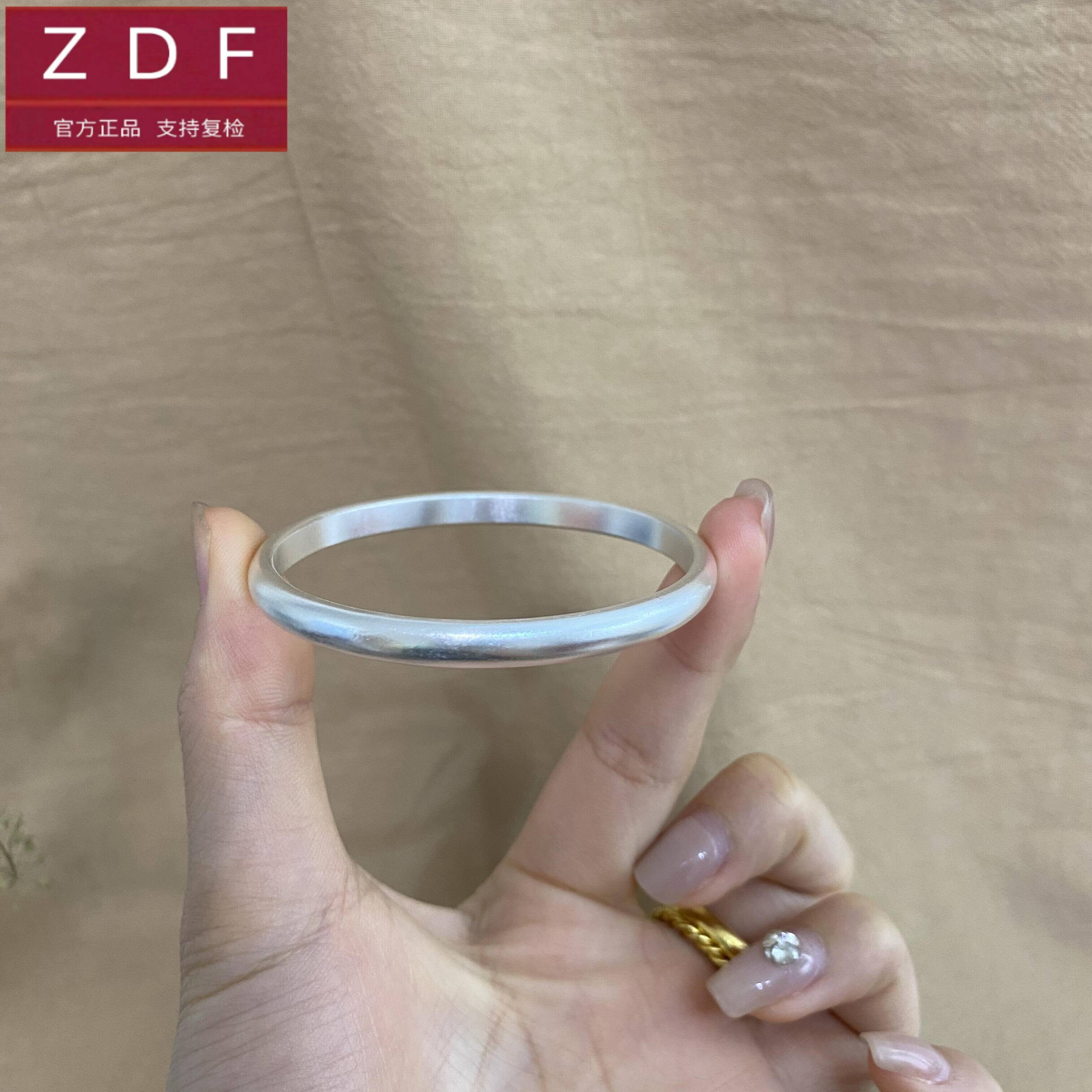 ZDF纯银籽大福古法传承足银手镯女闭口实心银手环简约民族风银饰