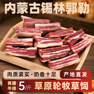 内蒙古黄膘牛排原切牛排新鲜牛肋条牛肋骨生鲜草原轮牧产地直发