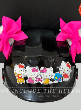 新款头盔装饰蝴蝶结猫耳可爱网红机车摩托女骑头盔配饰电动车装饰