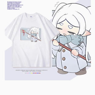 葬送的芙莉莲联名动漫周边短袖T恤夏季纯棉二次元男女宽松衣服潮