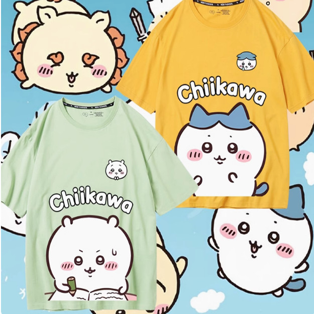 Chiikawa日系萌系吉伊卡哇可爱小八乌萨奇周边纯棉短袖T恤男衣服