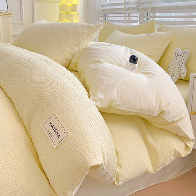 2026新款60s斜纹加厚全棉纯棉华夫格系列四件套透气亲肤双人