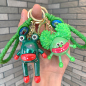 炸毛嘟嘟嘴钥匙扣搞怪丑萌pvc软胶公仔挂件汽车包包挂饰情侣礼品