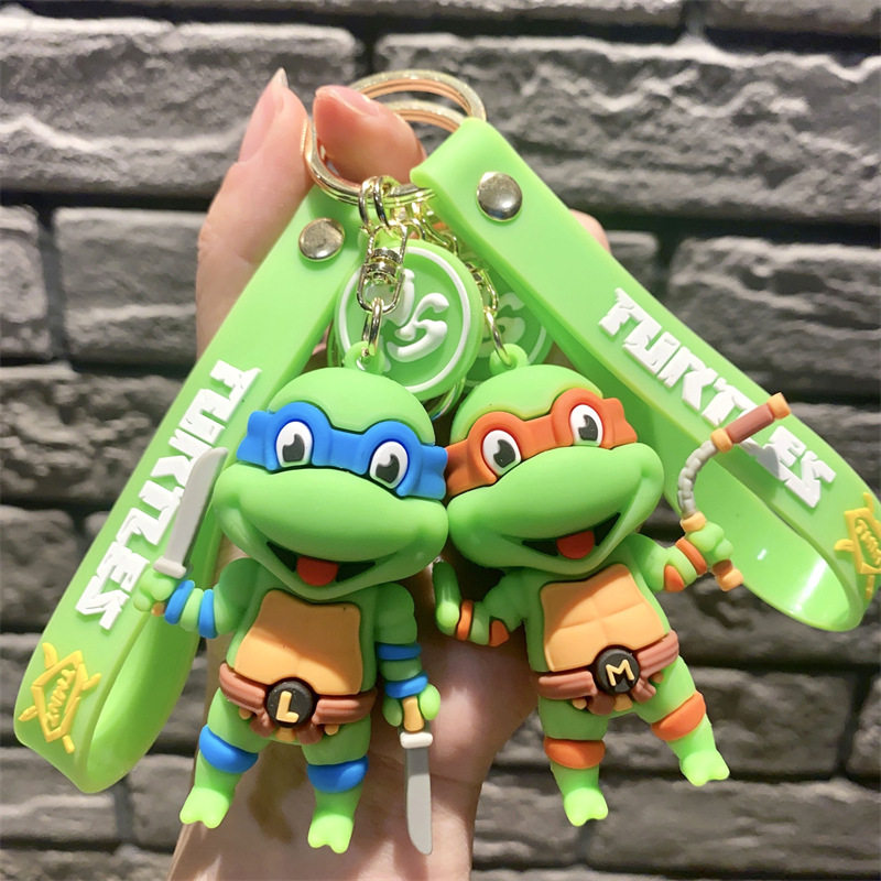 百变忍者神龟钥匙扣3D精致硅胶公仔可爱挂件情侣汽车包包挂饰礼品