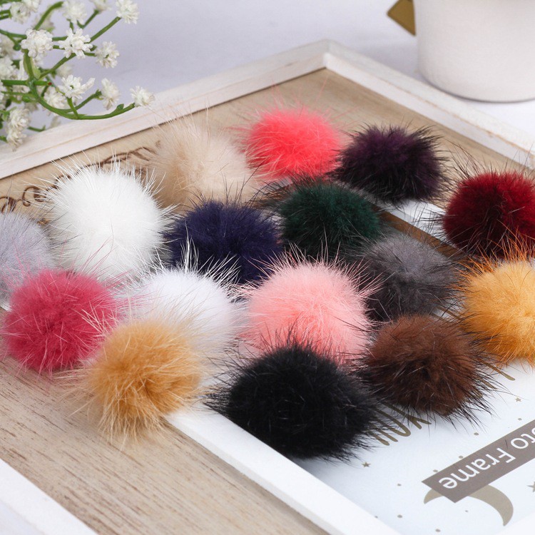 小3cm水貂毛毛球鞋帽饰品口罩 diy配饰 水貂毛毛球手机饰品毛毛球