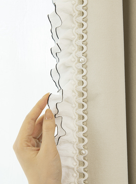 窗帘赫本小香风高级感法式浪漫蕾丝花边白色窗纱帘卧室阳台M-956