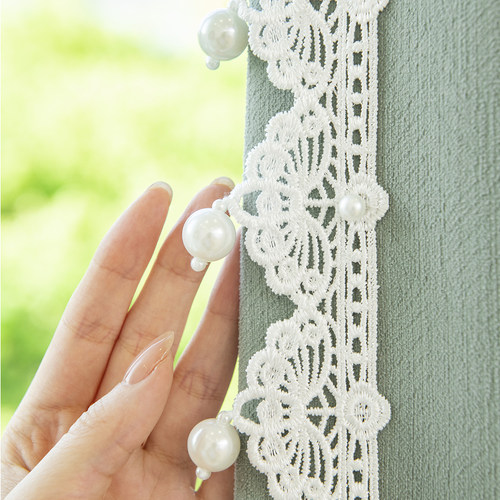 法式浪漫窗帘花边辅料高档水溶秀蕾丝珍珠流苏侧边配件点缀M-954