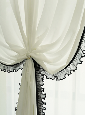 窗帘黑色蕾丝法式立边侧拼花边家纺装饰边裙子服装辅料刺绣M-598