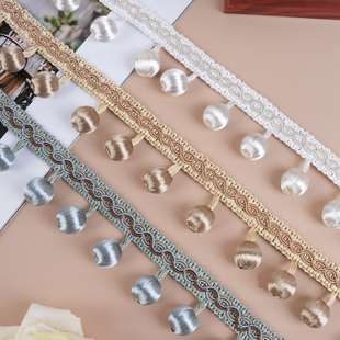 窗帘花边吊坠吊穗帘头窗幔吊球现代包丝加密串珠短吊珠木珠M-588