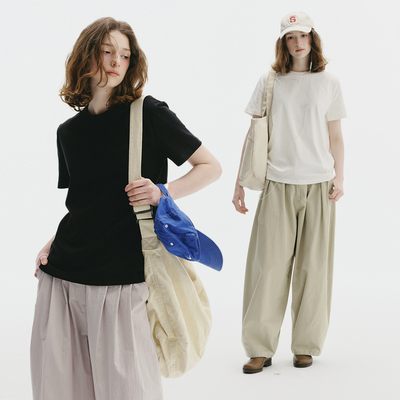 UNRETRO重磅精梳棉正肩短袖T恤