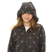 宽松连帽冲锋衣夹克 外套女秋季 UNRETRO 复古波点印花户外运动短款