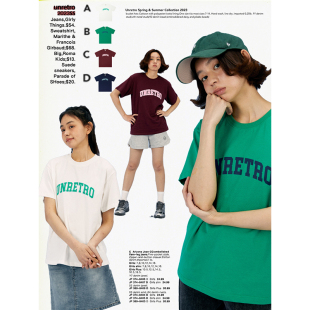 复古千禧风小个子甜酷少女宽松圆领短袖 UNRETRO夏季 T恤女 清仓