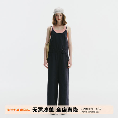 UNRETRO复古细吊带牛仔背带裤