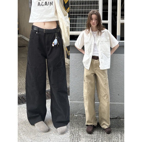 UNRETRO美式复古直筒休闲工装裤