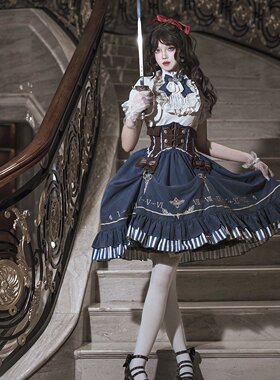 温柔限定Lolita鎏金指针原创正版冒险家少女cla系腰封 蒸汽朋克风