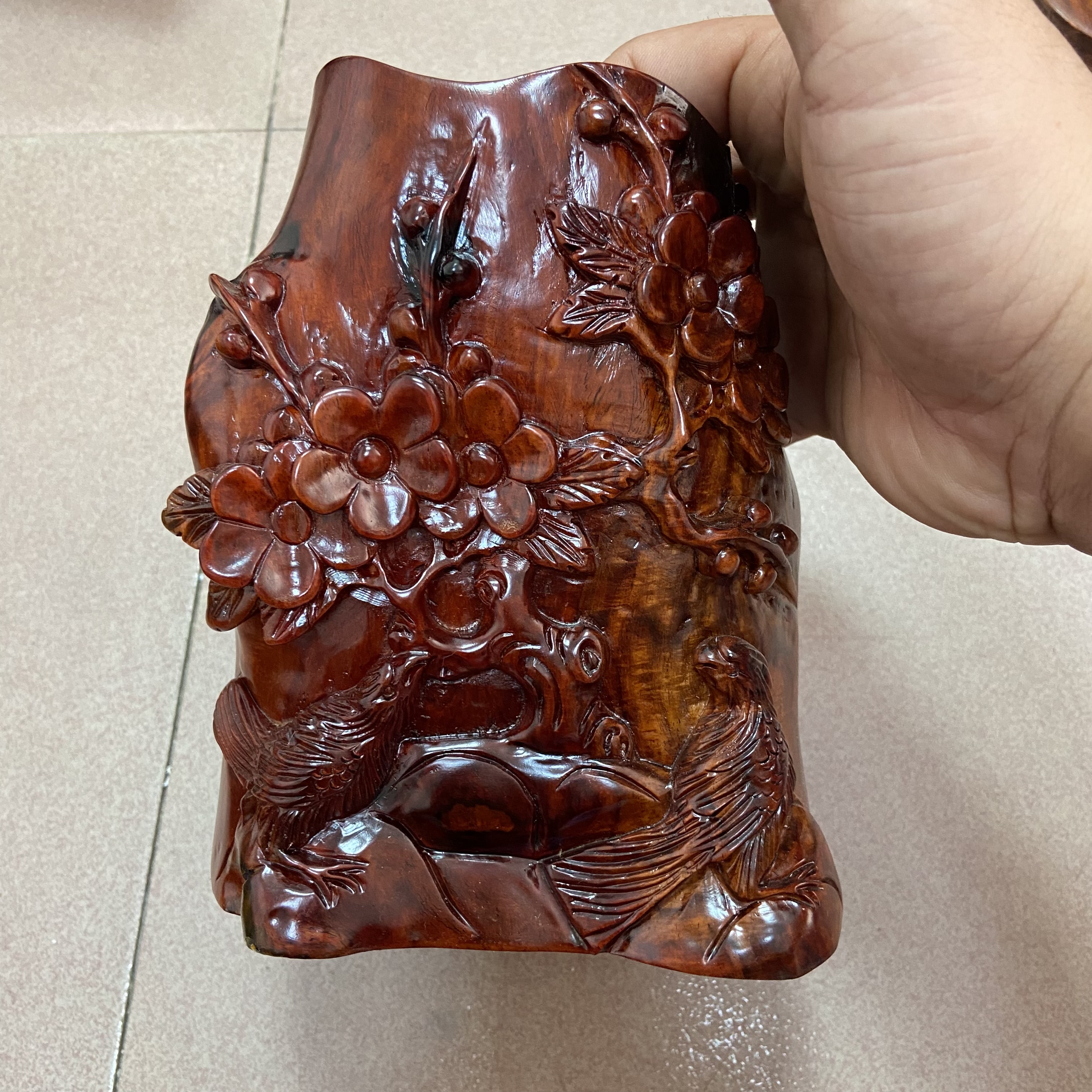 老挝大红酸枝交趾黄檀雕刻小料手工料练手料随行笔筒一物一拍