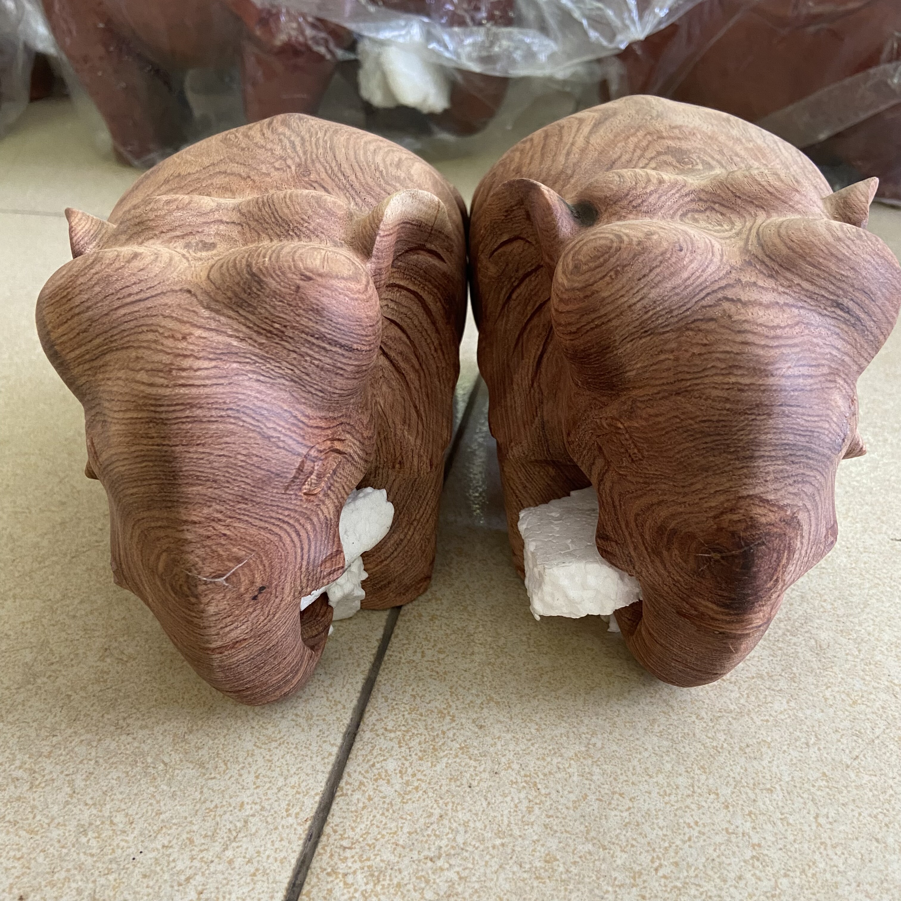 同木料，缅甸花梨大果紫檀原木大象风水居家摆件，一物一拍