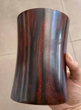 红木笔筒工艺品摆件木雕刻笔筒实木老挝大红酸枝交趾黄檀一物一拍