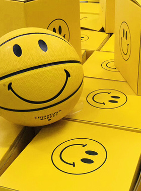 黄色提芙尼蓝色4567号笑脸篮球刻字青少年儿童限量室内外体标准球
