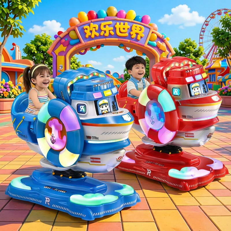 新款电动摇摇机小孩商用投币游轮摇摇车家用宝宝跷跷板玩具摇摆机