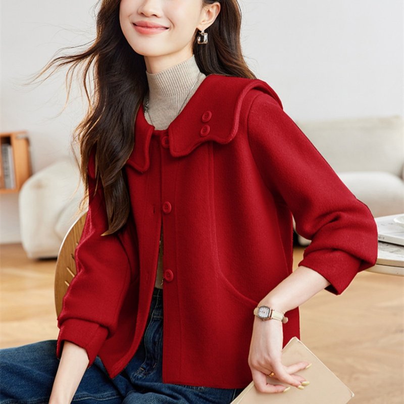 小个子减龄秋冬短外套针织开衫女