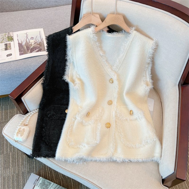 大码2025春季新款时尚小香风马甲无袖坎肩毛衣背心马夹外套女加厚,女装/女士精品,马夹,淘宝优惠券,粉丝福利购,淘宝优惠卷