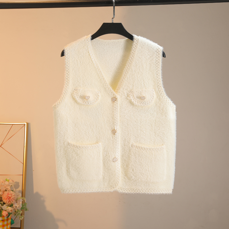 小香风秋冬季加厚针织马甲