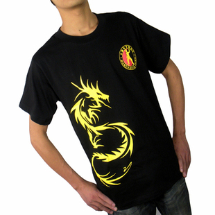 龙图双节棍短袖T恤 李小龙 武术衣服 训练表演服装 团购定做