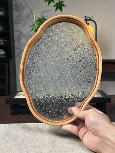 顶先简约海棠花玻璃茶盘