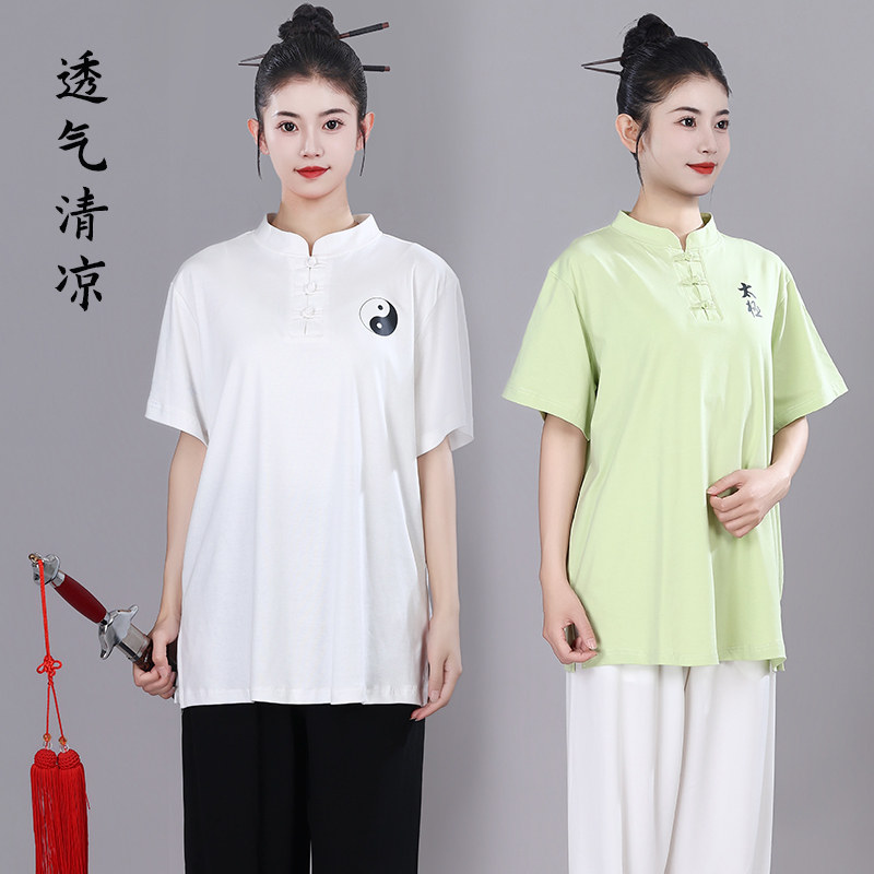 宏极夏季纯棉短袖太极服T恤图片