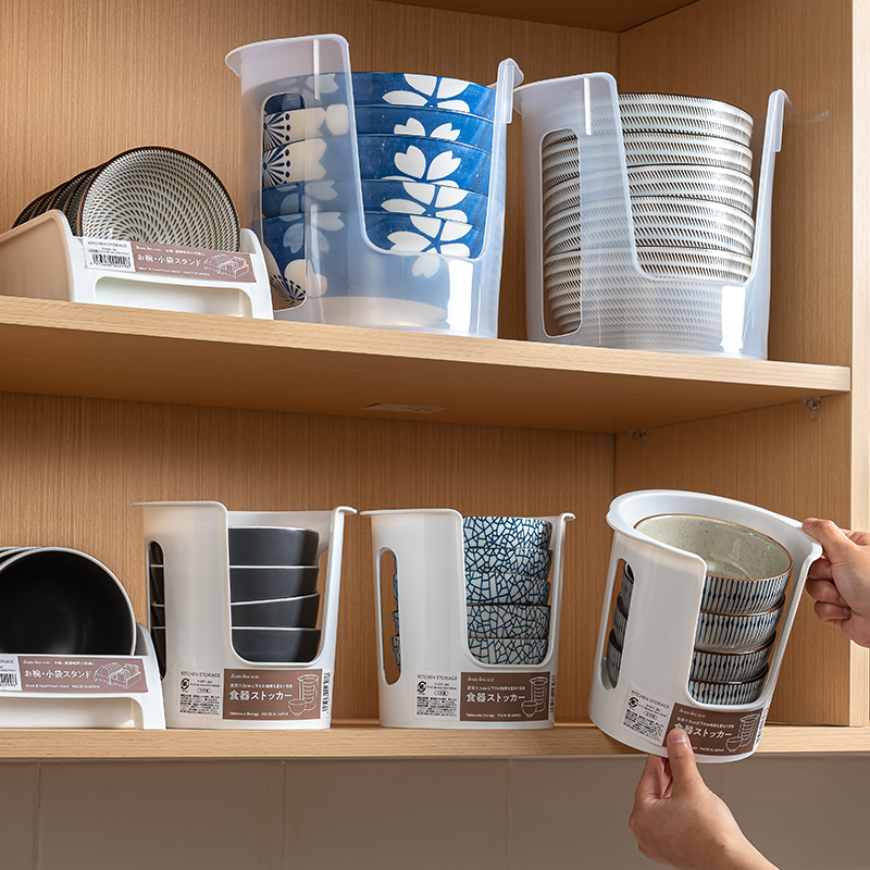 日本进口厨房小碗收纳架餐具收纳盒橱柜内吃饭碗沥水架立式整理架-封面