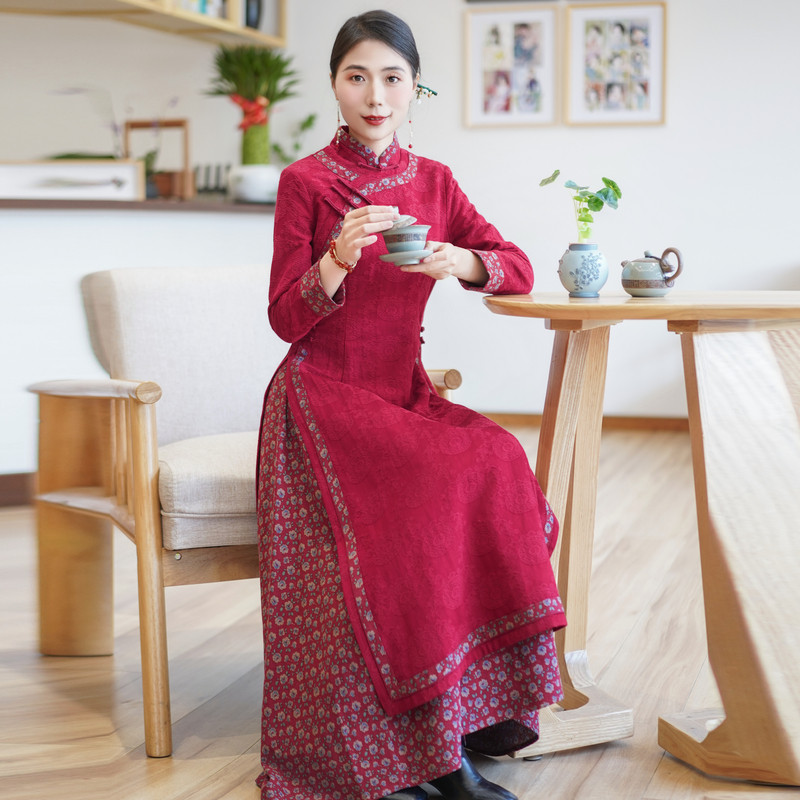 如意风春季新款改良旗袍女气质修身显瘦复古日常中式连衣裙23J289,女装/女士精品,旗袍,淘宝优惠券,粉丝福利购,淘宝优惠卷