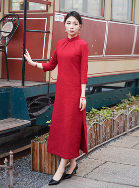 如意风春季新款新中式国风旗袍裙端庄大气高级感妈妈婚宴装25R541