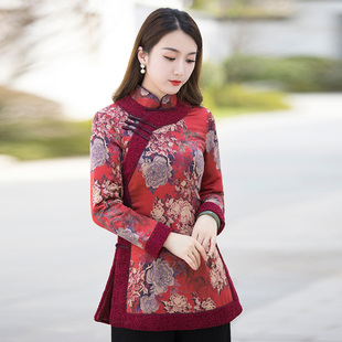 如意风唐装女冬棉袄中国风女装旗袍式上衣中式盘扣复古加厚茶服