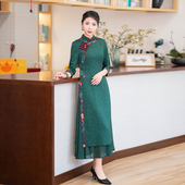 如意风中国风改良旗袍2026年新款 素雅国潮24R059 气质连衣裙妈妈装