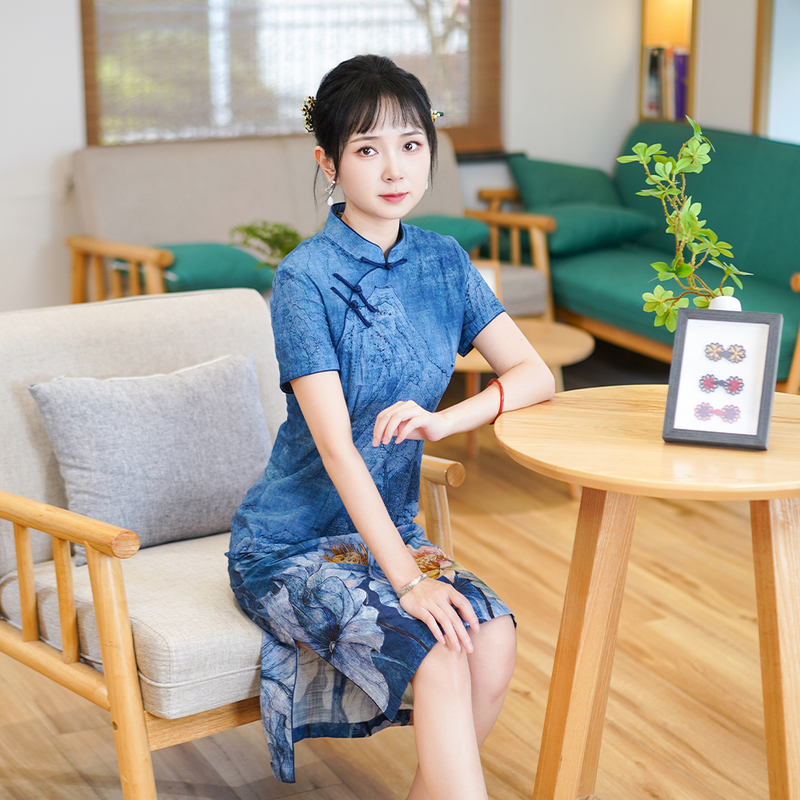 如意风夏季新款改良旗袍女复古时尚优雅减龄改良新中式女装24R653