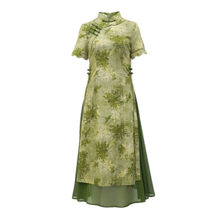 如意风夏季新款中国风改良奥黛连衣裙气质高考季送考旗袍女24J008