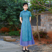 日常可穿显瘦复古民国大小姐风中式 如意风夏季 新款 奥黛旗袍25R590