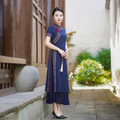 如意风夏季 新款 中国风改良奥黛显瘦气质连衣裙高考送考旗袍24F151