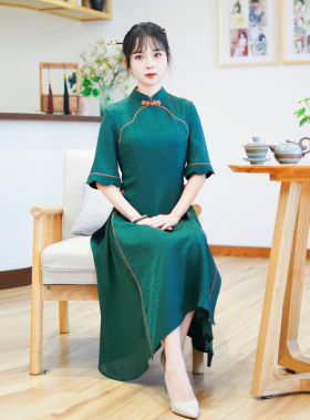 如意风夏季新款国风改良奥黛连衣裙显瘦气质高考季送考旗袍24R591