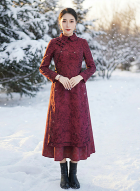 如意风新款优雅气质日常可穿民国复古大小姐风中式奥黛旗袍26R101