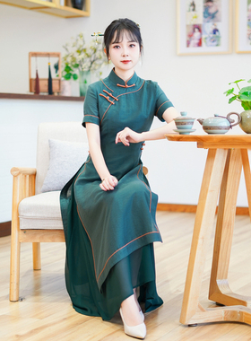 如意风改良旗袍夏季新款连衣裙修身显瘦复古时尚新中式裙子24R587