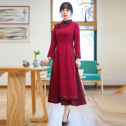 中国日常连衣裙如意风复古旗袍