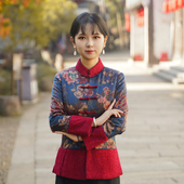 盘扣外套棉服旗袍上衣复古妈妈冬装 如意风唐装 女小棉袄中国风中式