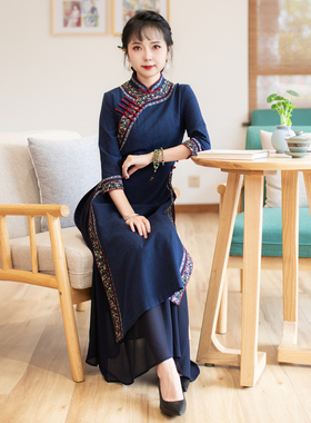 如意风越南旗袍裙改良中国风旗袍女休闲2026款优雅气质修身23J230