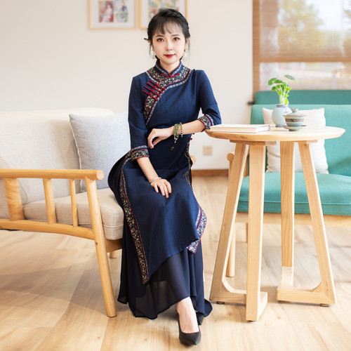 如意风越南旗袍裙改良中国风旗袍女休闲2026款优雅气质修身23J230