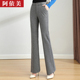 格子裤 子 显瘦高腰加厚直筒喇叭千鸟格休闲长裤 女微喇春秋冬季 新款