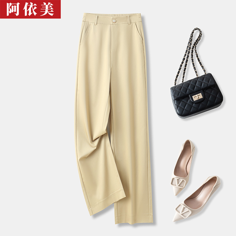 窄版直筒裤女九分薄2025夏季新款垂感宽松高腰显瘦小个子休闲裤子