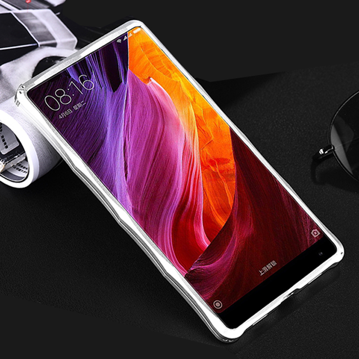 iMatch Slim Light Aluminum Metal Shockproof Bumper Case with Kickstand for Xiaomi Mi MIX