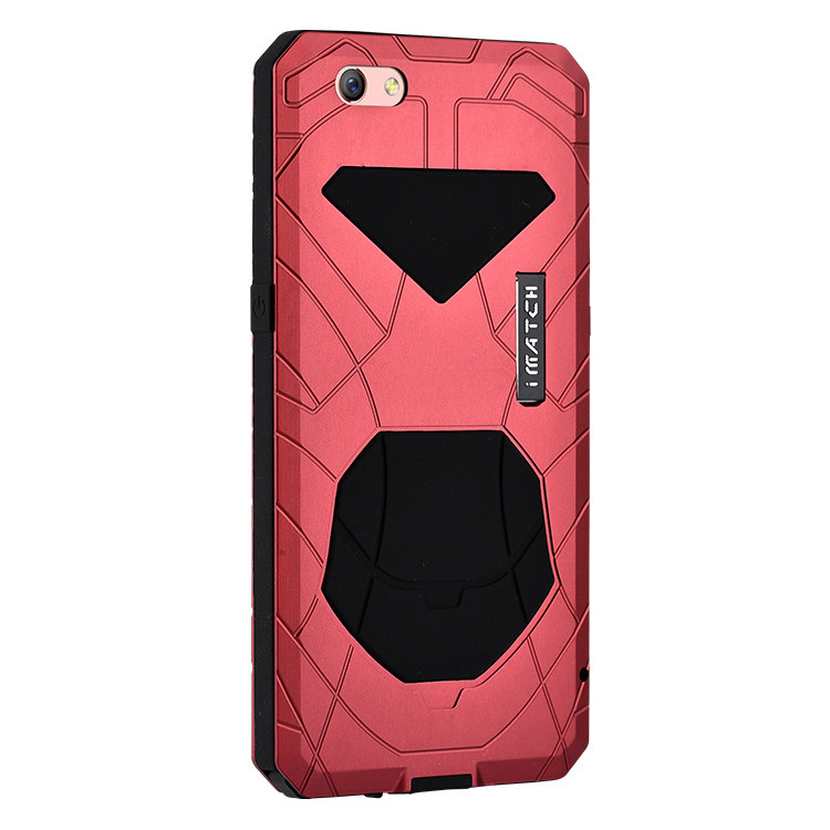 iMatch Water Resistant Shockproof Dust/Dirt/Snow-Proof Aluminum Glass Metal Military Heavy Duty Case Cover for OPPO R9s